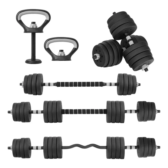 Mancuernas Ajustables 30kg Altera Set Discos Barra Pesa Rusa Color Negro