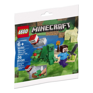 Juego De Lego Minecraft Steve And Creeper, Bolsa De Plástico Juego De Lego Minecraft Steve And Creeper, Bolsa De Plástico