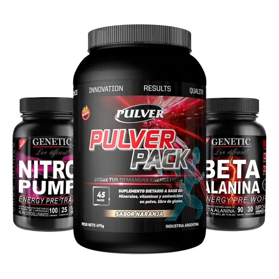 Fuerza Pulver Pack 45 Sobres Nitro Pump Beta Alanina Genetic