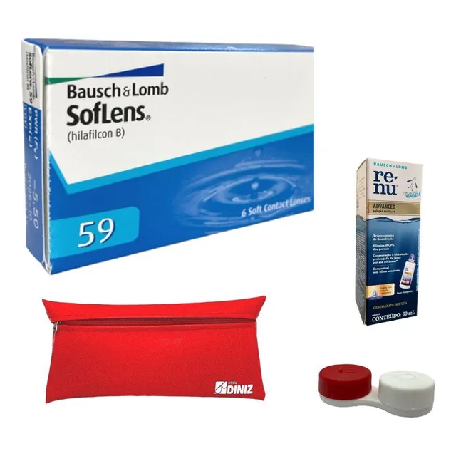 Lente De Contato Soflens 59 Com Grau Bausch Lomb + Estojo