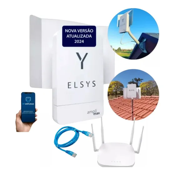 Amplimax Fit Internet Rural Longo Alcance + Roteador E Cabo