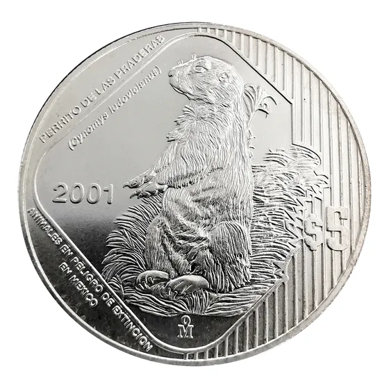 Onza Plata 2001 Perrito Serie Animales En Peligro De Extin