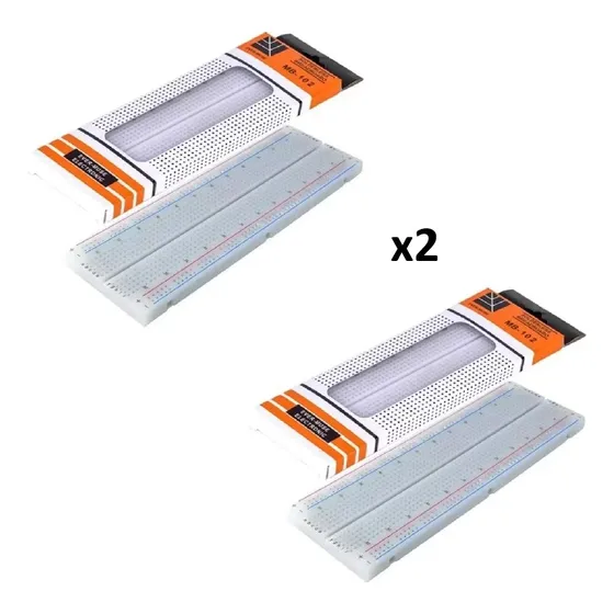 2 Mini Protoboard Prueba Universal 830 Puntos 16cm X 5.4cm