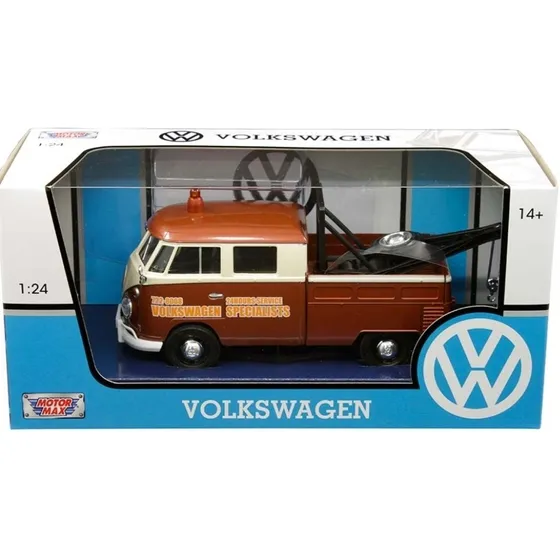 Motormax 1:24 Volkswagen Combi Pickup Grúa De Arrastre Café 