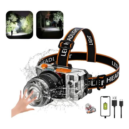 Holofote Com Zoom Usb À Prova D'água Adequado Para Uso Exter Prateado Branco