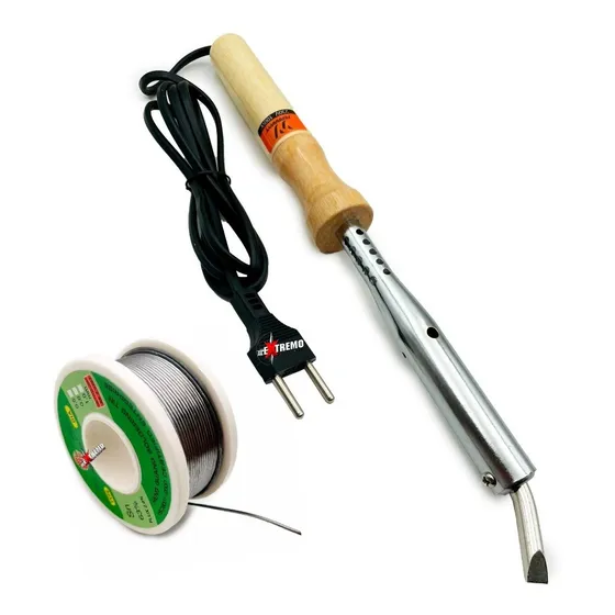 Soldador Eléctrico Profesional Cautín + Rollo Alambre Estaño