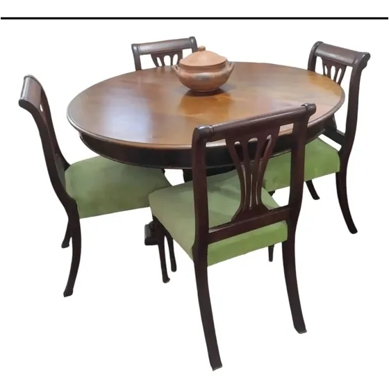 Juego De Comedor Antiguo Estilo Ingles Marrón Verde
