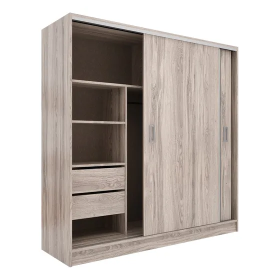 Placard Orlandi Suave 1.82 color abedul de enchapado en melamina con 2 puertas corredizas