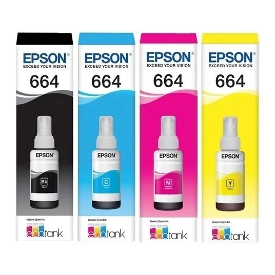Kit 04 Tinta Original L355 L365 L375 L395 L380 L200 T664