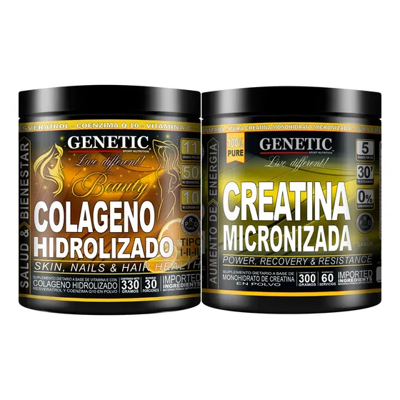 Colágeno Resveratrol Q10 Creatina Micronizada Pura Genetic