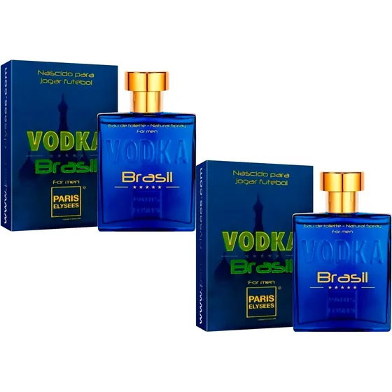 Kit Com 2 Perfumes Paris Elysees Vodka Brasil Azul 100ml