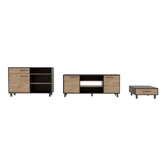 Rack Tv65 + Bife + Mesa Centro Kaia -  Wengue / Miel