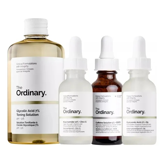 Kit The Ordinary Niacidamida+caffeine+hialuronico+glicolico