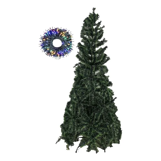 Arbol De Navidad Tipo Eco Punta Verde 180cm Incluye100luces.