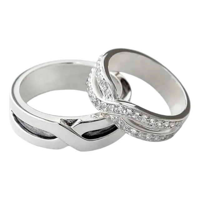 Anillos Matrimonio Infinito Plata Pura 950 Premium