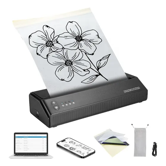 Impressora De Tatuagens Usb + Bt Padrão De Tatuagens Cor Preto 127/220v