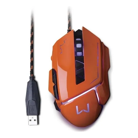 Mouse Multilaser Gamer Warrior Usb Mo263 3.200dpi - Laranja