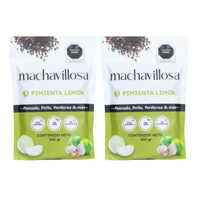 Machavillosa Sazonador 3, Pimienta Limón, 2 Pack 400gr C/u