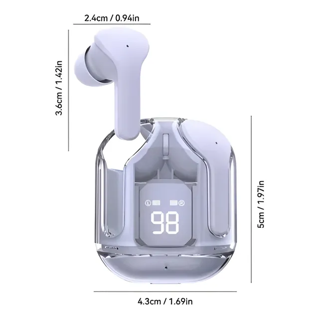 Audífonos Inalámbricos Bluetooth Wireless Diseño Transparent