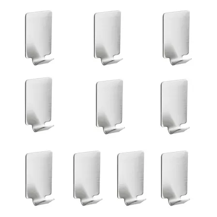 Pack De 10 Colgadores Percha Ancho Baño Organizador Adhesivo
