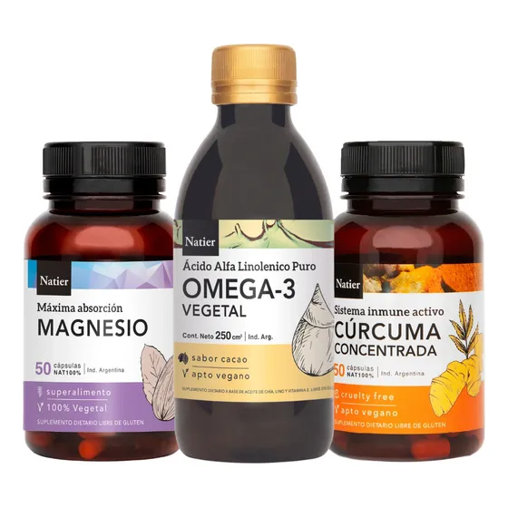 Plan Antiinflamatorio Natier Curcuma- Magnesio- Omega 3 