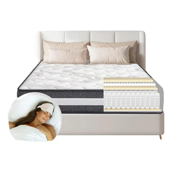 Colchon Queen Size Soffia Memory Foam Ortopedico Hibrido