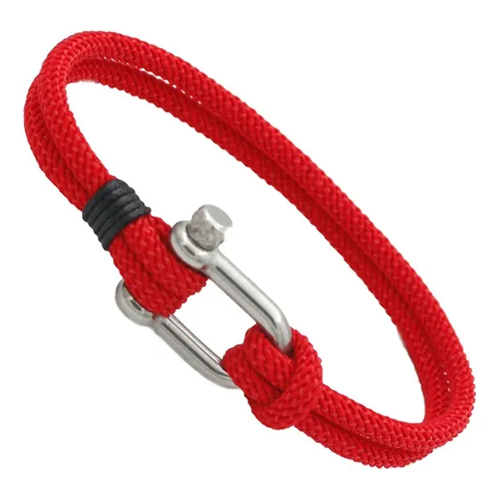 Pulsera Con Grillete Moda Náutica, Cuerda De Marinero
