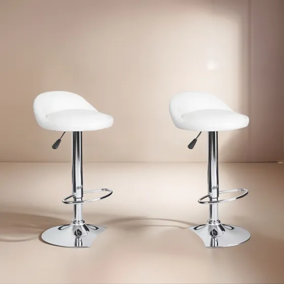 Pack 2  Silla Piso Bar Altura Regulable Taburete Respaldo