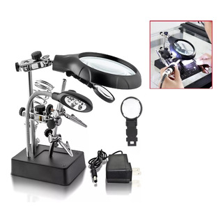 Lupa Con Luz Led Pinza Base Para Cautin Reparar Electrónicos Lupa Con Luz Led Pinza Base Para Cautin Reparar Electrónicos