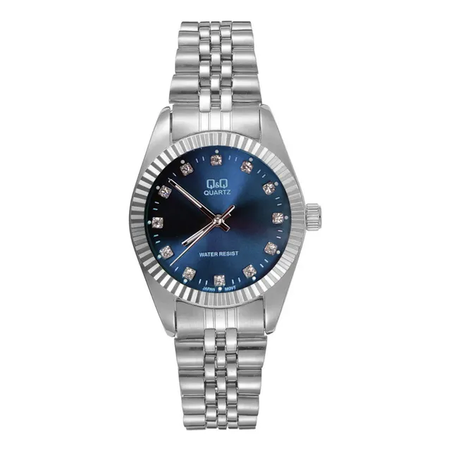 Reloj Q&q Qyq Tipo Rolx Elegante Acero Unisex  +  Estuche