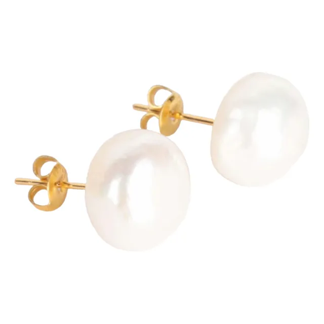 Delicados Aretes  Perla Genuina Color Blanco Nacarado