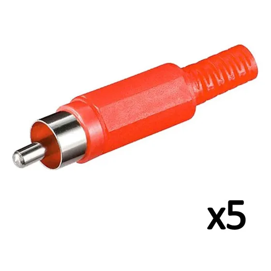 Conectores Rca Macho Color Rojo Audio Y Video