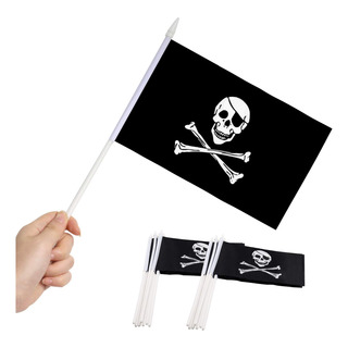 Minibandera Pirata Anley Jolly Roger De 5 X 8 Pulgadas, Paqu Minibandera Pirata Anley Jolly Roger De 5 X 8 Pulgadas, Paqu