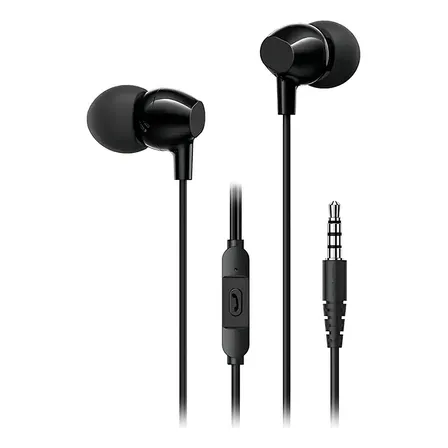 Audifonos Manos Libres Jack 3.5 Mm Usams Ep47 Aux Microfono Color Negro