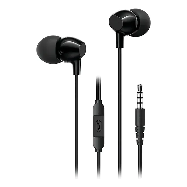 Audifonos Manos Libres Jack 3.5 Mm Usams Ep47 Aux Microfono Color Negro