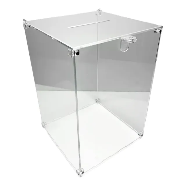 Urna Acrilico Sorteo Buzon Sugerencias Rifa 30 X 30 X 40 Cm