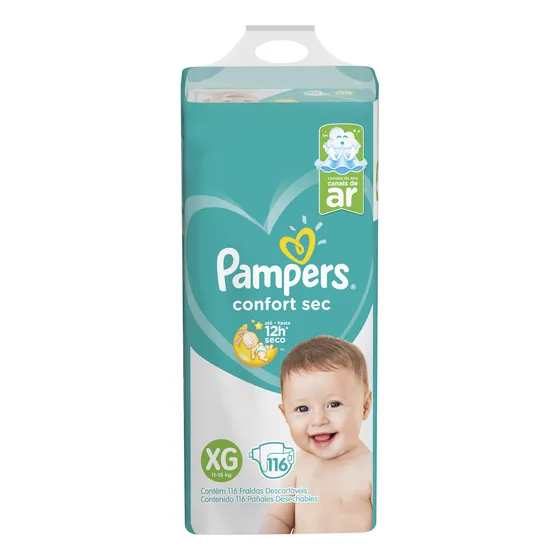 Pañal Pampers Confort Sec Talle Xg 116 Un.