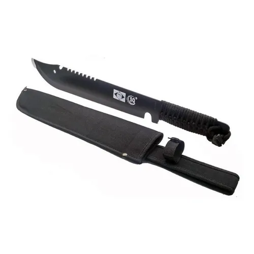 SQ - Só Qualidade facão militar camping caminhada proteçao na mata com bainha pesca 370 mm x 3 mm