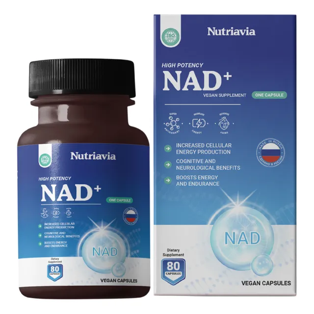 Nad+ Nutriavia, 80 Cápsulas, Regenerador Celular