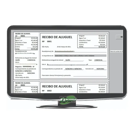Planilha Para Impressão De Recibo De Aluguel