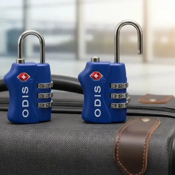 Pack Viajero: 2 Candados Odis Tsa Maleta Viaje Con Clave - Azul