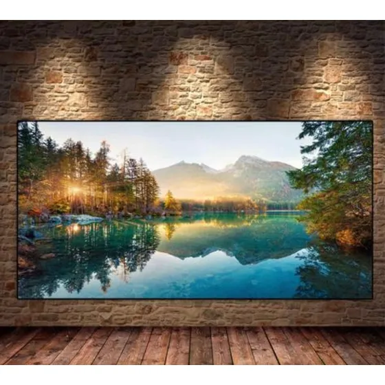 Quadro Floresta Tecido Canvas 120x80 Com Moldura