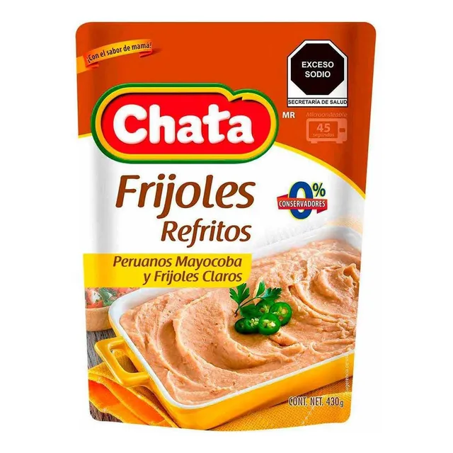 Chata frijoles refritos Peruanos mayocoba y frijoles claros 430g