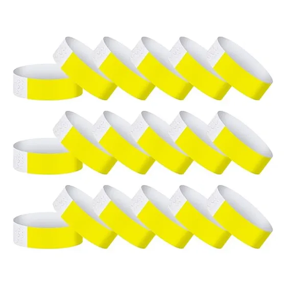 Pulseras De Identificación De Papel Tyvek P/eventos, 1000 Pz Color Amarillo
