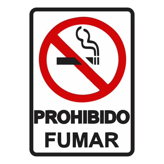 Señalización Aviso Metalico Exterior Prohibido Fumar 20x15cm