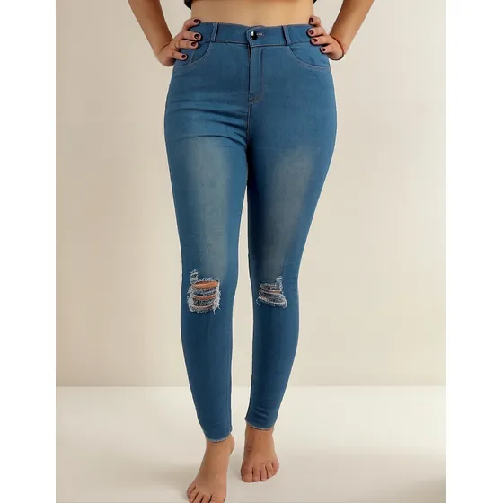 Leggins Tela Jeans Pantalon Elasticado  Lindo Calce. Cargo