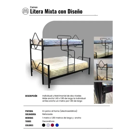 Cama Litera Mixta Con Diseño 