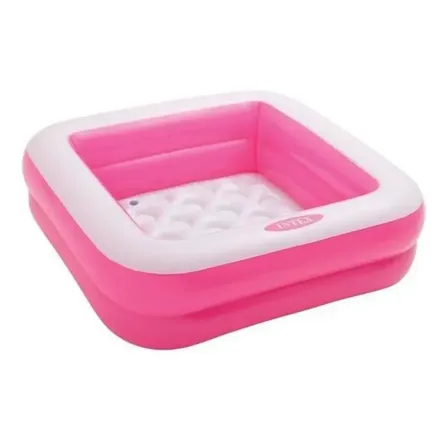 Piscina Infantil Inflável Quadrada - Rosa - 57 Litros Intex