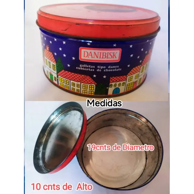 Lata Vacia De Galletas Danibisk Noel Roja Usada