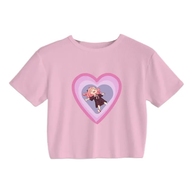 Crop Top Rosa Algodon Anya Forger Spy X Family Anime Kawaii